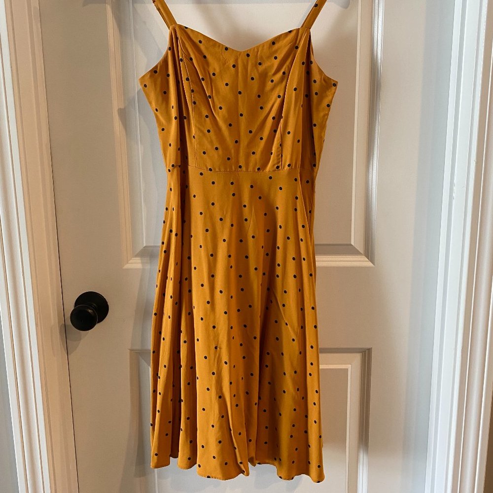 Old Navy | Mustard Dress with Black Dots